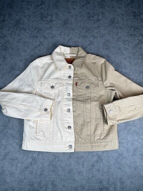Levi’s Denim Jacket Womens M Two Tone Trucker Red Tab Cotton 2022